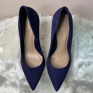 Aldo Navy Blue Suede Pump 8